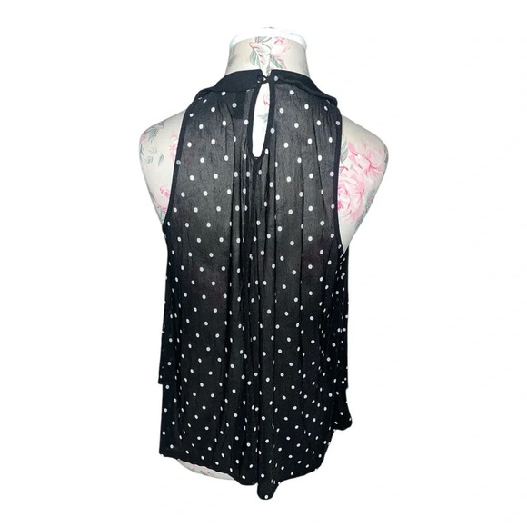 H&M Divided Sheer Polka Dot Blouse Peter Pan Collar with String Bow Size 6 - Picture 4 of 7